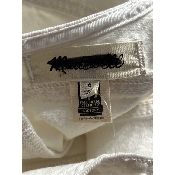 Madewell Womens Denim A-Line Mini Dress Sleeveless Square Neck Cream Size 6 NWT - Picture 8 of 9